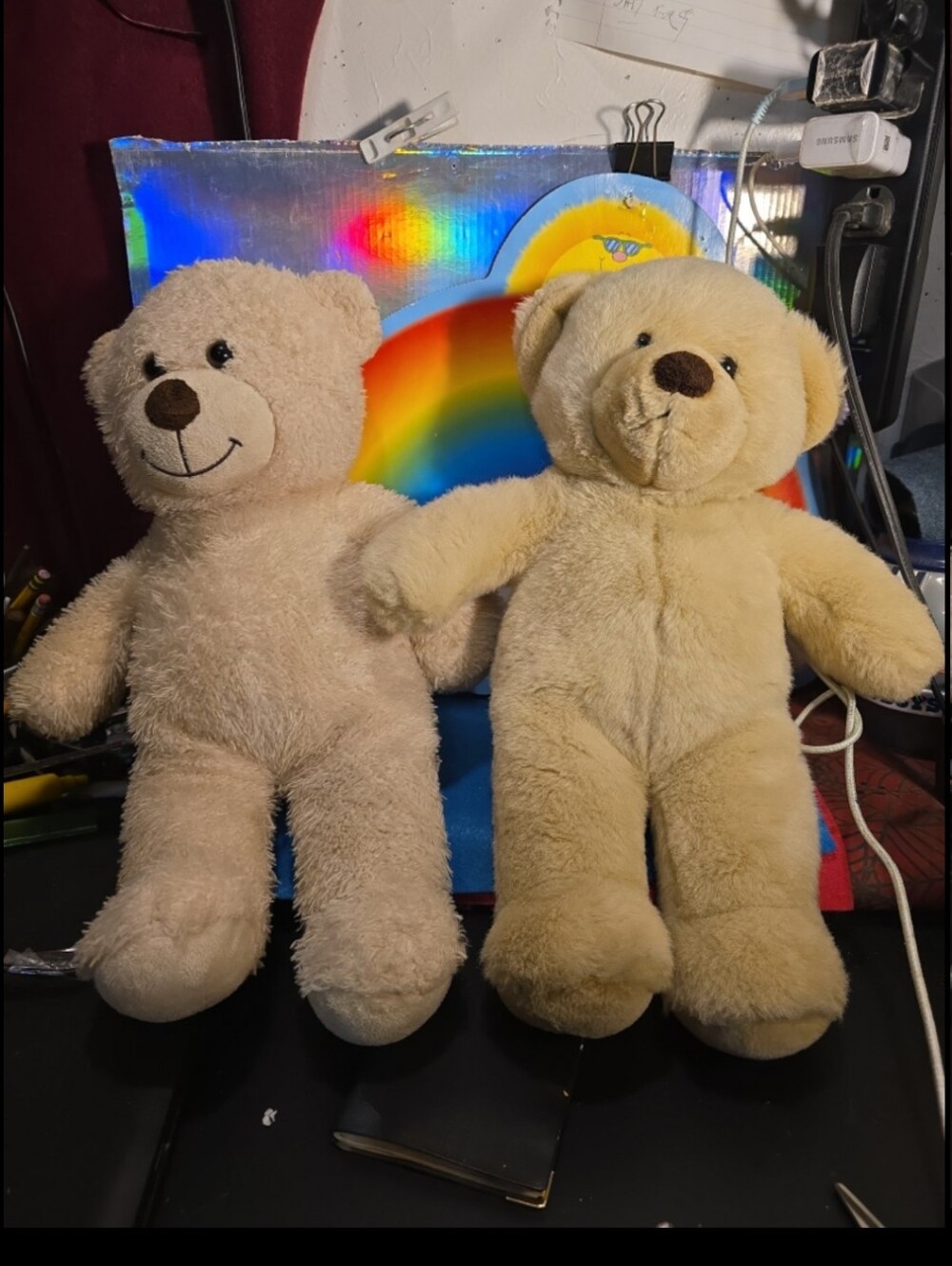 052526 PAIR OF BUILD A BEAR WORKSHOP TEDDY BEARS PLUSH STUFFED ANIMAL 14.5".box